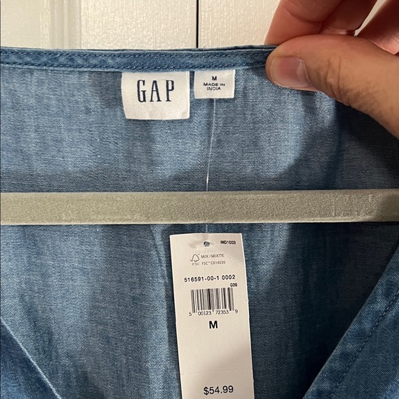 Gap Puff Sleeve Button-Front Mini Dress - Picture 3 of 5